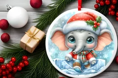 Round Christmas Ornament Sublimation|Clipart Product Image 2