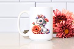 Cute Unicorn with Gerbera | Clipart Product Image 2