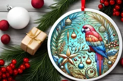 Round Christmas Ornament Sublimation|Clipart Product Image 1