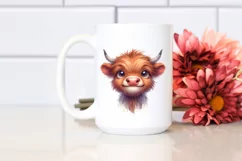 Expressive Baby Highland Cow PNG Product Image 2