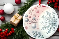 Snow Flake Christmas Ornament Sublimation PNG Product Image 2