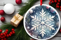 Snow Flake Christmas Ornament Sublimation PNG Product Image 2