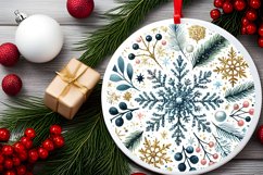 Round Christmas Ornament Sublimation|Clipart Product Image 2