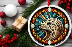 Round Christmas Ornament Sublimation|Clipart Product Image 2