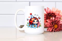 Colorful Baby Ladybug with Party Hat | Clipart Product Image 2