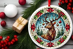 Round Christmas Ornament Sublimation|Clipart Product Image 1