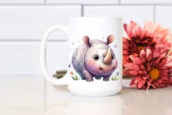 Funny Colorful Rhino PNG Product Image 2