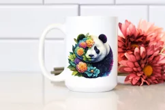 Abstract Vibrant Watercolor Panda PNG Product Image 2