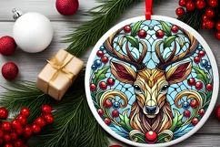 Round Christmas Ornament Sublimation|Clipart Product Image 1