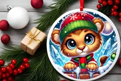 Round Christmas Ornament Sublimation|Clipart Product Image 1