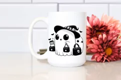 Retro Halloween Coffee Purse Ghost PNG Product Image 2