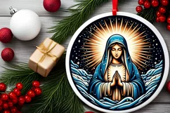 Round Christmas Ornament Sublimation|Clipart Product Image 2