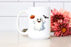 Funny Halloween Ghost with Goofy Smile | Clipart Product Image 2