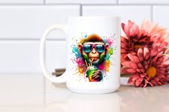 Quirky Colorful Monkey Drink Clipart Product Image 2