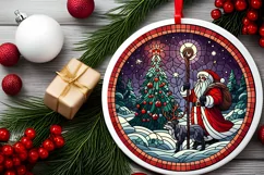 Round Christmas Ornament Sublimation|Clipart Product Image 2