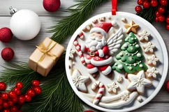 Round Christmas Ornament Sublimation|Clipart Product Image 1
