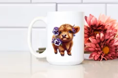 Lily Frame | Baby Highland Cow Clipart Product Image 2