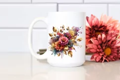 Colorful Splash Zinnia Bouquet | Sublimation Clipart Product Image 2
