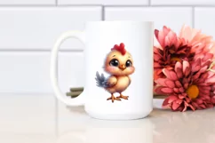 Baby Rooster Standing Proud | Watercolor Clipart Product Image 2