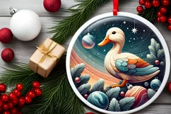 Round Christmas Ornament Sublimation|Clipart Product Image 2