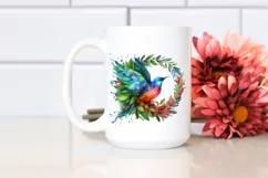 Abstract Vibrant Watercolor Bird PNG Product Image 2