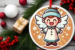 Round Christmas Ornament Sublimation|Clipart Product Image 1