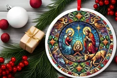 Round Christmas Ornament Sublimation|Clipart Product Image 1