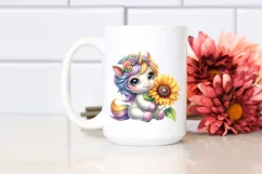 Cute Unicorn with Sunflower | Clipart Product Image 2