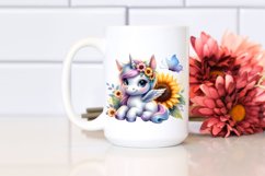 Cute Pastel Unicorn Sunflower Clipart Product Image 2
