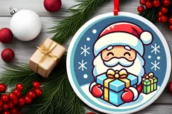 Round Christmas Ornament Sublimation|Clipart Product Image 2