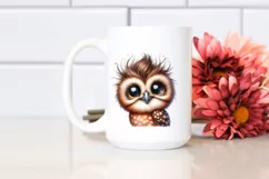 Baby Owl Portrait | Watercolor Clipart Product Image 2