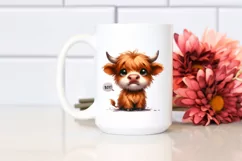 Funny Baby Face Highland Cow with Big Eyes Product Image 2