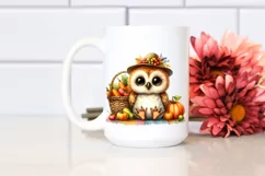 Quirky Colorful Owl Autumn Clipart Product Image 2