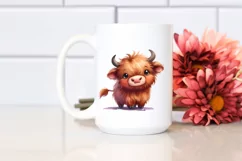 Expressive Highland Cow with Goofy Smile PNG Product Image 2