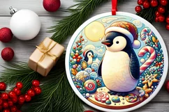 Round Christmas Ornament Sublimation|Clipart Product Image 1