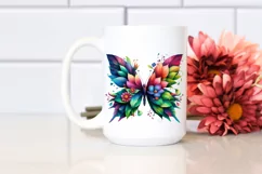 Abstract Vibrant Watercolor Butterfly PNG Product Image 2