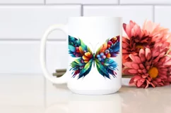 Abstract Vibrant Watercolor Butterfly PNG Product Image 2