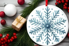 Round Christmas Ornament Sublimation|Clipart Product Image 2