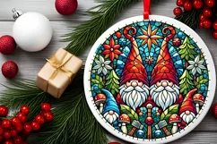 Round Christmas Ornament Sublimation|Clipart Product Image 2