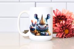 Funny Rhino Victory Sign Clipart Product Image 2