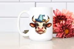 Cow Funny Cowboy Hat Cow Portrait | Sublimation | Clipart Product Image 2