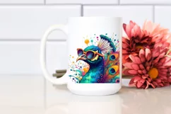 Colorful Quirky Peacock Sunglasses Clipart Product Image 2