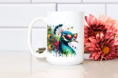 Colorful Quirky Peacock Sunglasses Clipart Product Image 2