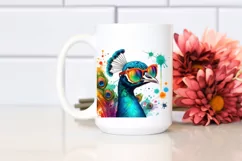 Colorful Quirky Peacock Sunglasses Clipart Product Image 2