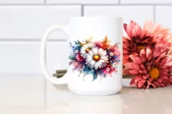 Vibrant Abstract with Glossy Daisy Petals | Sublimation | Product Image 2