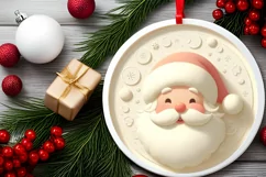 Round Christmas Ornament Sublimation|Clipart Product Image 2