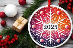 Round Christmas Ornament Sublimation|Clipart Product Image 2