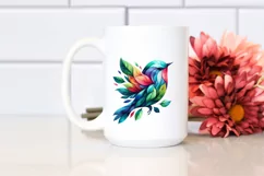 Abstract Vibrant Watercolor Bird PNG Product Image 2