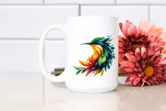 Abstract Vibrant Watercolor Bird PNG Product Image 2