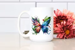 Abstract Vibrant Watercolor Butterfly PNG Product Image 2